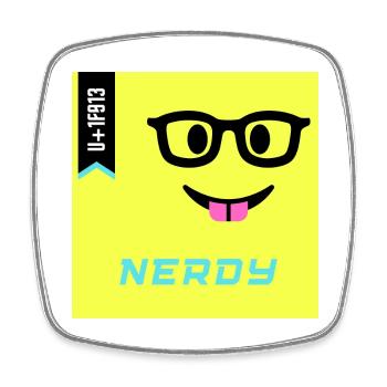 Journée Emoji 2022 - Emoji Nerdy - Design A - Magnet carré - blanc - Devant