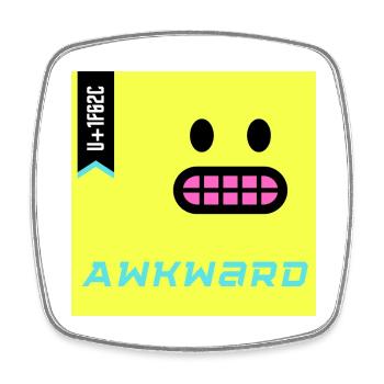Journée Emoji 2022 - Emoji Awkward - Design A - Magnet carré - blanc - Devant