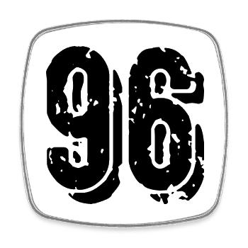 Maillot à 96 numéros - Magnet carré - blanc - Devant