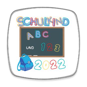 Einschulung 2022 - Viereckiger Kühlschrankmagnet - Weiß - Vorne