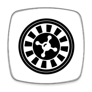 Roulette Icon Kreis - Viereckiger Kühlschrankmagnet - Weiß - Vorne