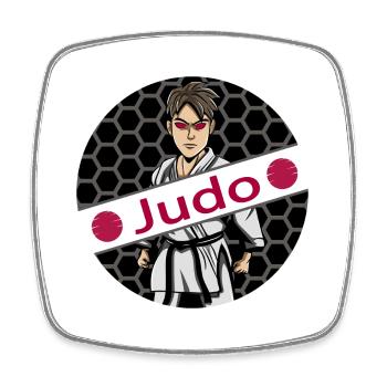 judo judoka hajime dan - Square fridge magnet - white - Front