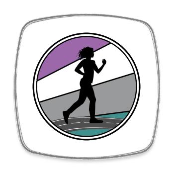 Sports Marche Walker Trail Marathon Walker - Magnet carré - blanc - Devant
