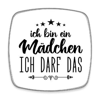 Baby Mädchen Ich darf das, ich bin ein Mädchen !!! - Viereckiger Kühlschrankmagnet - Weiß - Vorne