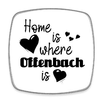 Zuhause in Offenbach - Home is where Offenbach is - Viereckiger Kühlschrankmagnet - Weiß - Vorne