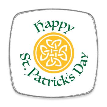 Happy St. Patrick's Day - Square fridge magnet - white - Front