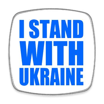 I stand with ukraine - Viereckiger Kühlschrankmagnet - Weiß - Vorne