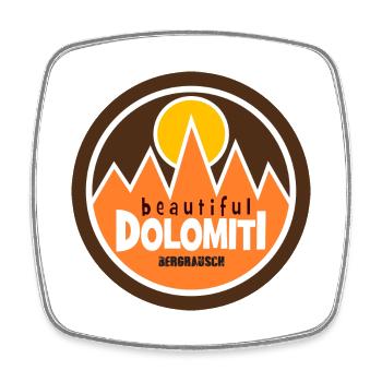 Beautiful Dolomiti South Tyrol Mountains Bergrausch Alps - Square fridge magnet - white - Front