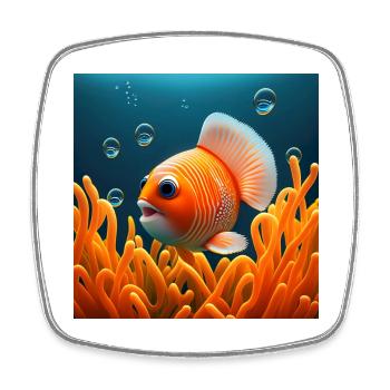 Süsser Clownfisch im Meer mit Korallen - Viereckiger Kühlschrankmagnet - Weiß - Vorne