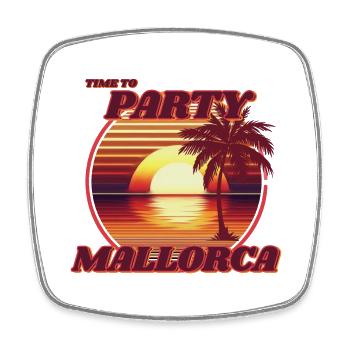 Party in Mallorca, romantic retro sunset design. - Square fridge magnet - white - Front