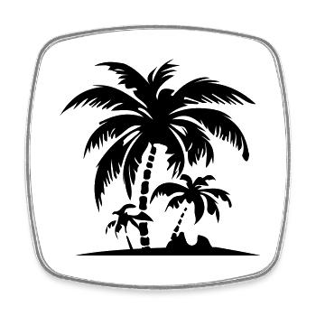 Island Summer Palm Beach - Square fridge magnet - white - Front
