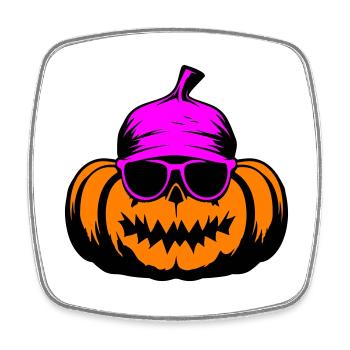 Citrouille Halloween Cool - Magnet carré - blanc - Devant