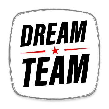 Dream Team - Square fridge magnet - white - Front