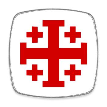 Jerusalem Cross Jerusalem Cross - Square fridge magnet - white - Front