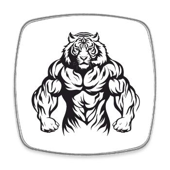 Tiger Gym Musculation Muscles - Magnet carré - blanc - Devant