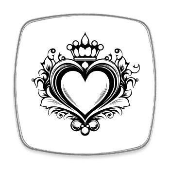 Herz Symbol Krone Liebe - Viereckiger Kühlschrankmagnet - Weiß - Vorne