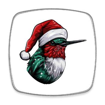 Kolibri Vogel Weihnachten Portät - Viereckiger Kühlschrankmagnet - Weiß - Vorne
