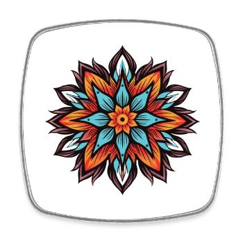 Frost Blume Mandala Symbol Stern Winter - Viereckiger Kühlschrankmagnet - Weiß - Vorne