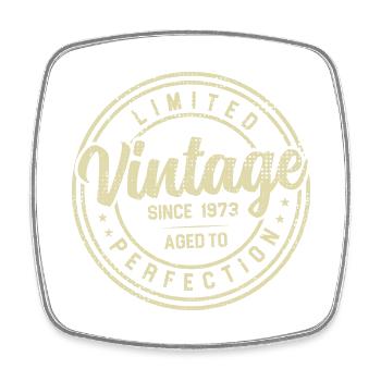 Jahrgang 1973 Geburtstagsgeschenk 1973 - Viereckiger Kühlschrankmagnet - Weiß - Vorne