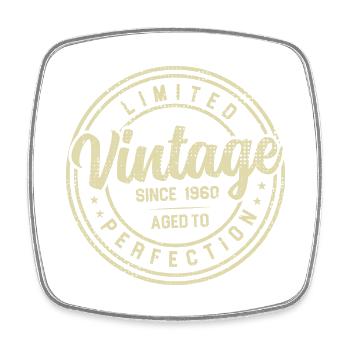 Vintage, 1960er, 1960er, Geburtstagsgeschenk - Viereckiger Kühlschrankmagnet - Weiß - Vorne