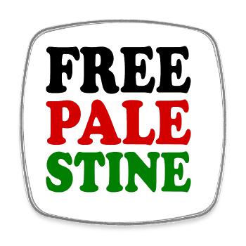 Free palestine - Viereckiger Kühlschrankmagnet - Weiß - Vorne