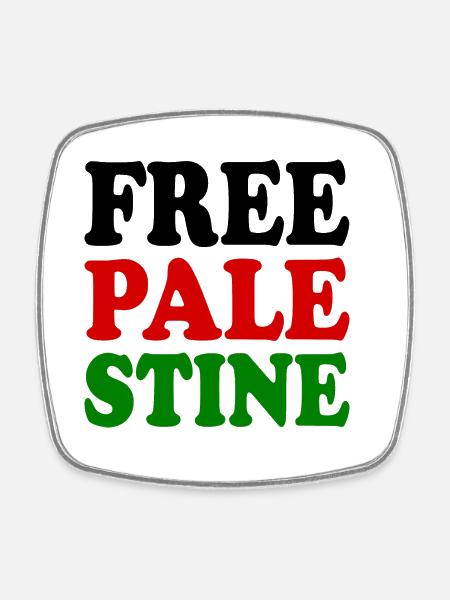 Free palestine - Square fridge magnet - white