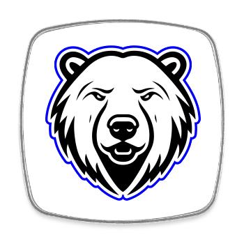 Eisbär Kopf Polar bär - Viereckiger Kühlschrankmagnet - Weiß - Vorne