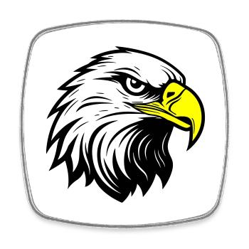 Eagle Head - Square fridge magnet - white - Front
