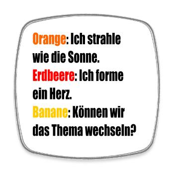 Orange Erdbeere Banane - Viereckiger Kühlschrankmagnet - Weiß - Vorne