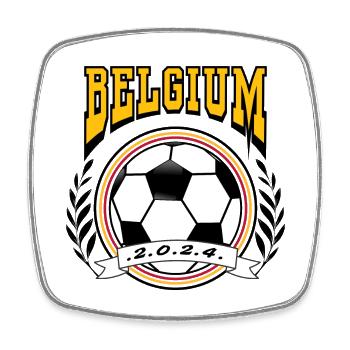 Belgien Retro College Look Style Fußball - Viereckiger Kühlschrankmagnet - Weiß - Vorne