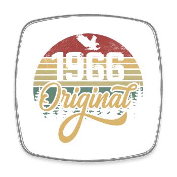 Original 1966 Vintage - 1966 Birthday Gift - Square fridge magnet - white - Front