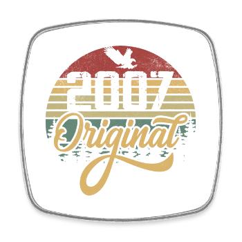 Original 2007 Vintage - Birthday Gift 2007 - Square fridge magnet - white - Front