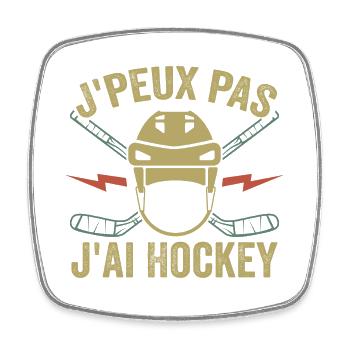 I can't I have Hockey Original gift idea - Square fridge magnet - white - Front
