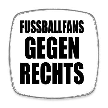fussballfans gegen rechts - Viereckiger Kühlschrankmagnet - Weiß - Vorne