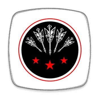 Darts Team Dartpfeile Symbol - Viereckiger Kühlschrankmagnet - Weiß - Vorne