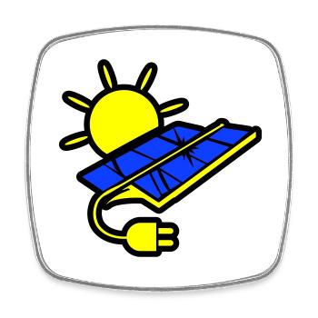 Photovoltaik Anlage Solar Energie - Viereckiger Kühlschrankmagnet - Weiß - Vorne