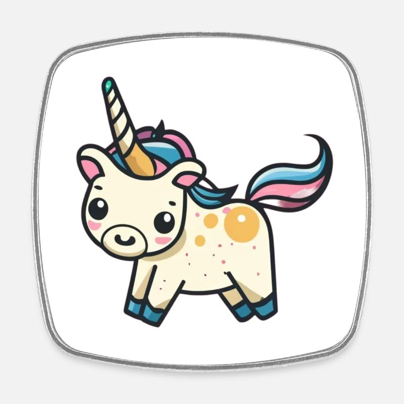 Baby Unicorn - Square fridge magnet - white