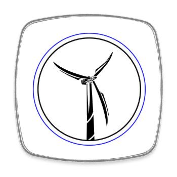 Wind Power Symbol Wind Turbine - Square fridge magnet - white - Front