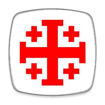 Jerusalem Cross Jerusalem Cross - Square fridge magnet - white - Front