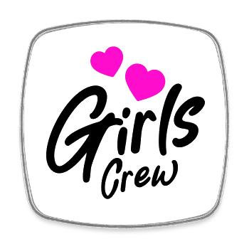 Girls Crew Herz - Viereckiger Kühlschrankmagnet - Weiß - Vorne