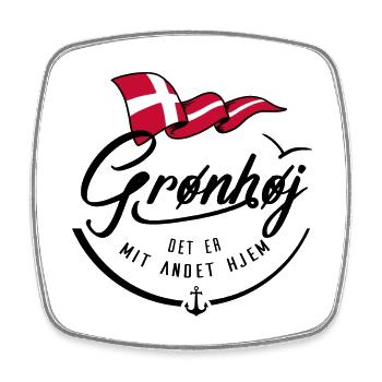 Grønhøj - My second home - b - Square fridge magnet - white - Front