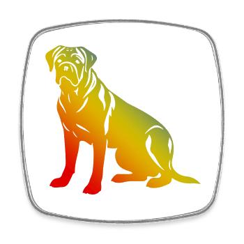 Bullmastiff Dog Colorful - Square fridge magnet - white - Front