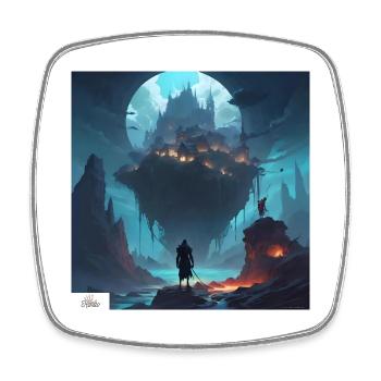 Fantasy kingdom dreamscape - Square fridge magnet - white - Front