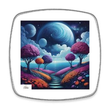 Chemin de l’harmonie paysage onirique - Magnet carré - blanc - Devant