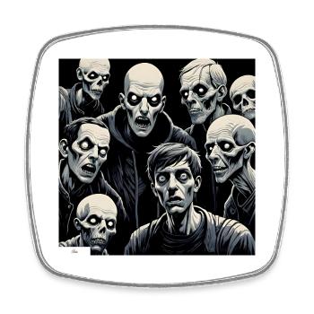 Zombies! Freunde? - Viereckiger Kühlschrankmagnet - Weiß - Vorne