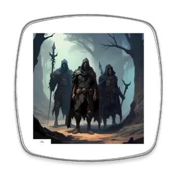 Freunde der antiken Fantasy - Viereckiger Kühlschrankmagnet - Weiß - Vorne