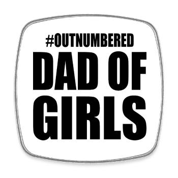 Dad of girls - Viereckiger Kühlschrankmagnet - Weiß - Vorne