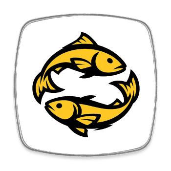 Fische-Tierkreis - Viereckiger Kühlschrankmagnet - Weiß - Vorne