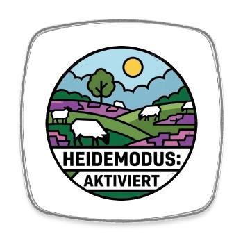 Lüneburger Heide Heidemodus Aktiviert  - Viereckiger Kühlschrankmagnet - Weiß - Vorne