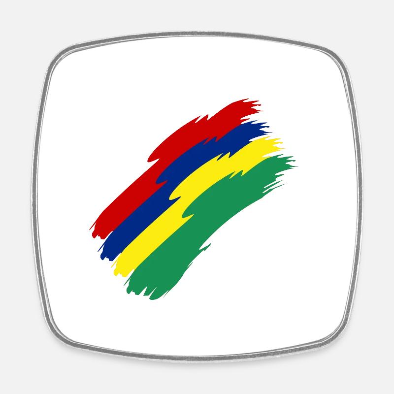 Couleurs du drapeau de l’île Maurice - Magnet carré - blanc